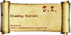 Dimény Kornél névjegykártya