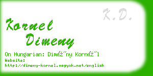 kornel dimeny business card